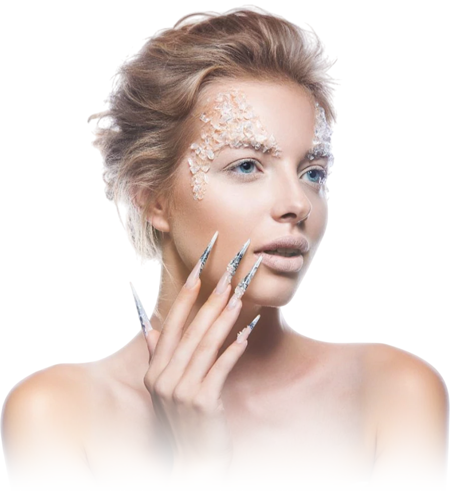 elegant woman long nails